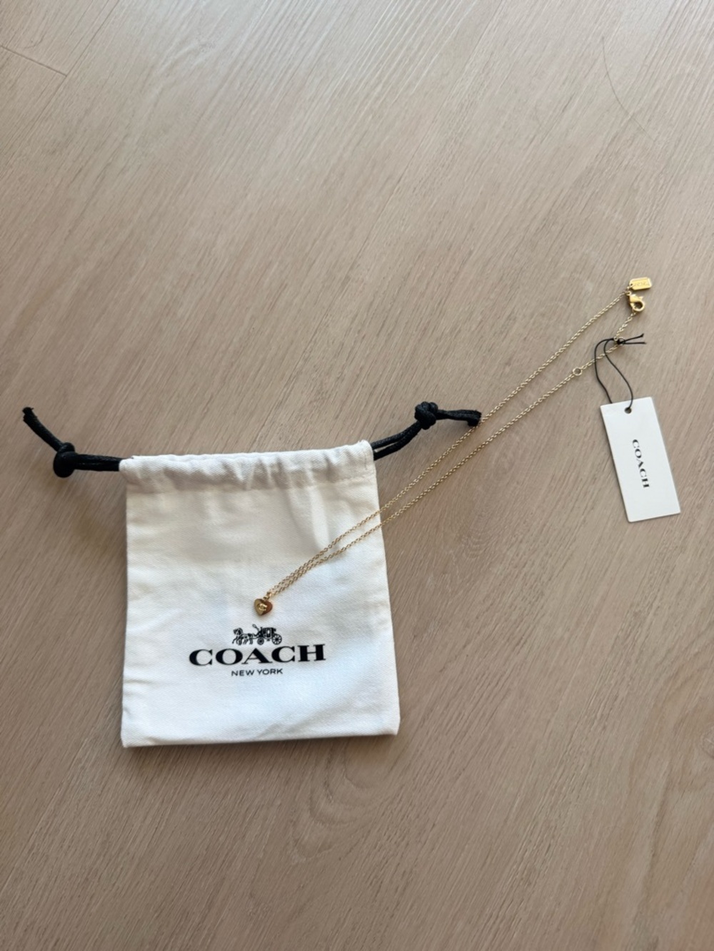 COACH Gold Heart Pendant Necklace - NWT